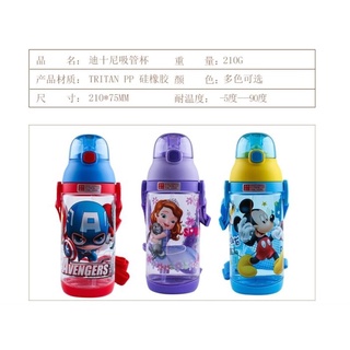 臺灣現貨 正版 迪士尼公主 蘇菲亞 米奇 520ML 正版 兒童 按壓式 吸管 水壺 防漏 Tritan 防摔 出清特賣