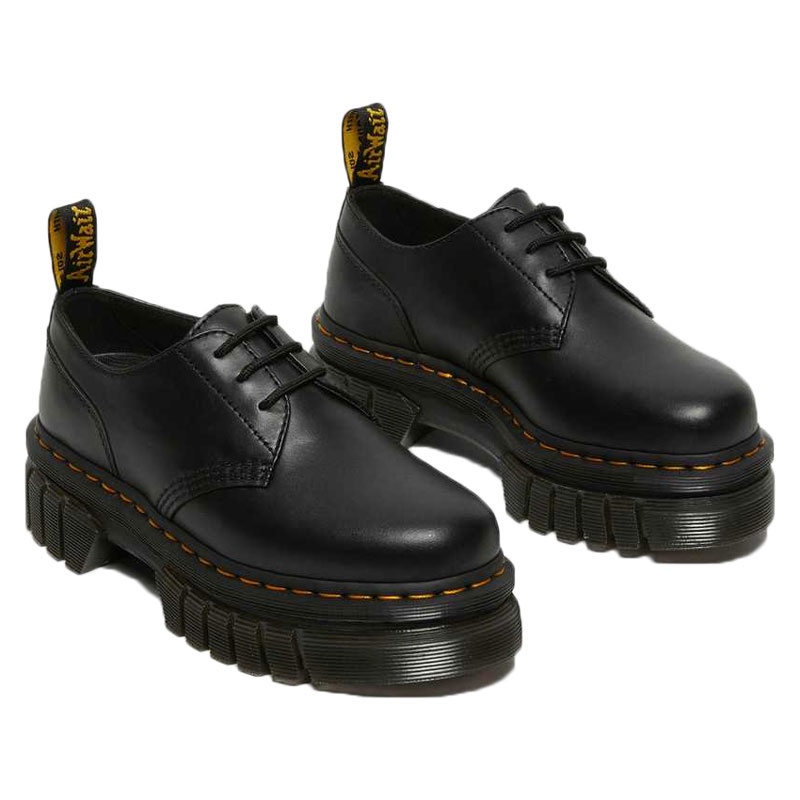 Dr.Martens 27147001 AUDRICK PLATFORM SHOES 3孔鬆糕底軟皮 馬汀靴 (黑色)