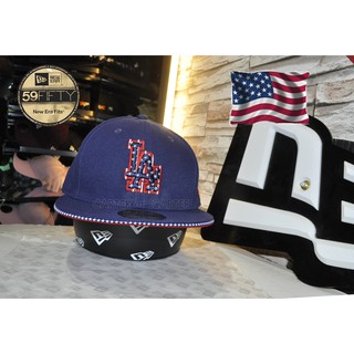 特價 New Era LA Dodgers Starred Navy 59Fifty 洛杉磯道奇美國國旗星星深藍全封帽
