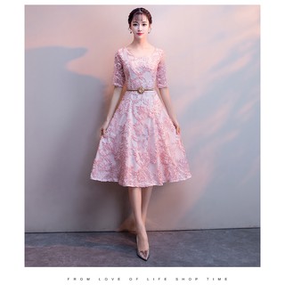 宴會晚禮服女2018新款高貴優雅短款顯瘦聚會派對小禮服名媛連衣裙 X0523