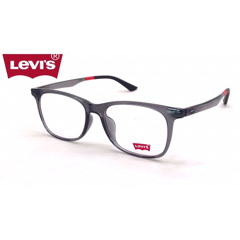 【本閣】LEVIS LS03037 TR90材質超輕光學眼鏡大方框 透明灰彩色鏡腳 男女JEANS紅標 大臉大頭舒適好戴