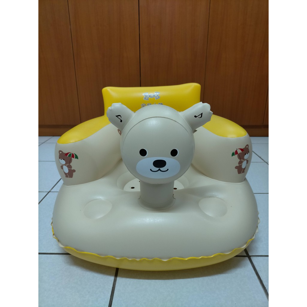多功能寶寶用加厚型學坐椅充氣椅嬰兒椅（熊熊造型）