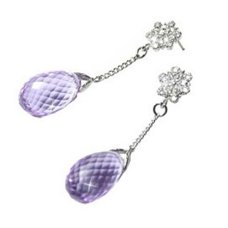 🎀飾品出清 Nayemoa 紫色夢幻天然紫水晶耳環