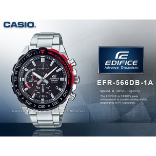 CASIO EFR-566DB-1A EDIFICE 運動時尚三眼男錶 不鏽鋼錶帶 EFR-566DB