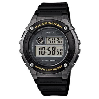 【CASIO】卡西歐 整點響報 防水50米 電子錶 W-216H-1B 原廠公司貨【關注折扣】