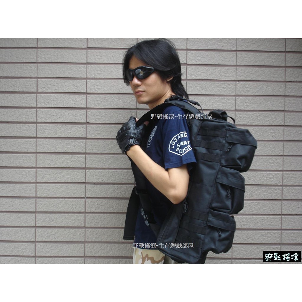 【野戰搖滾-生存遊戲】GO BAG 戰術衝鋒包【黑色、泥色】側背包單肩包戰術背包