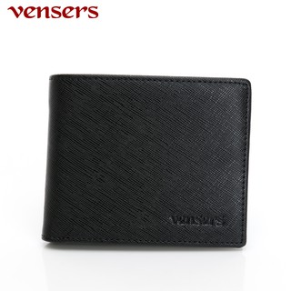 【vensers】小牛皮潮流個性皮夾~(TA302901黑色短夾)