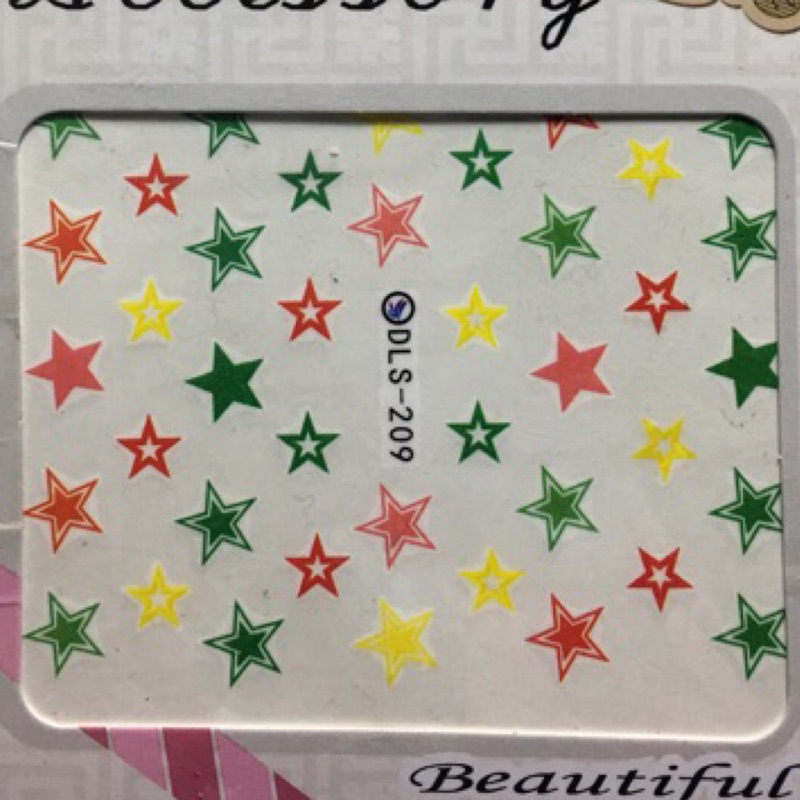 卡洛兒·美甲美睫材料批發( 209 ) 星星 超薄 3D 彩繪 光療貼紙 指甲貼紙 美甲貼紙 現貨