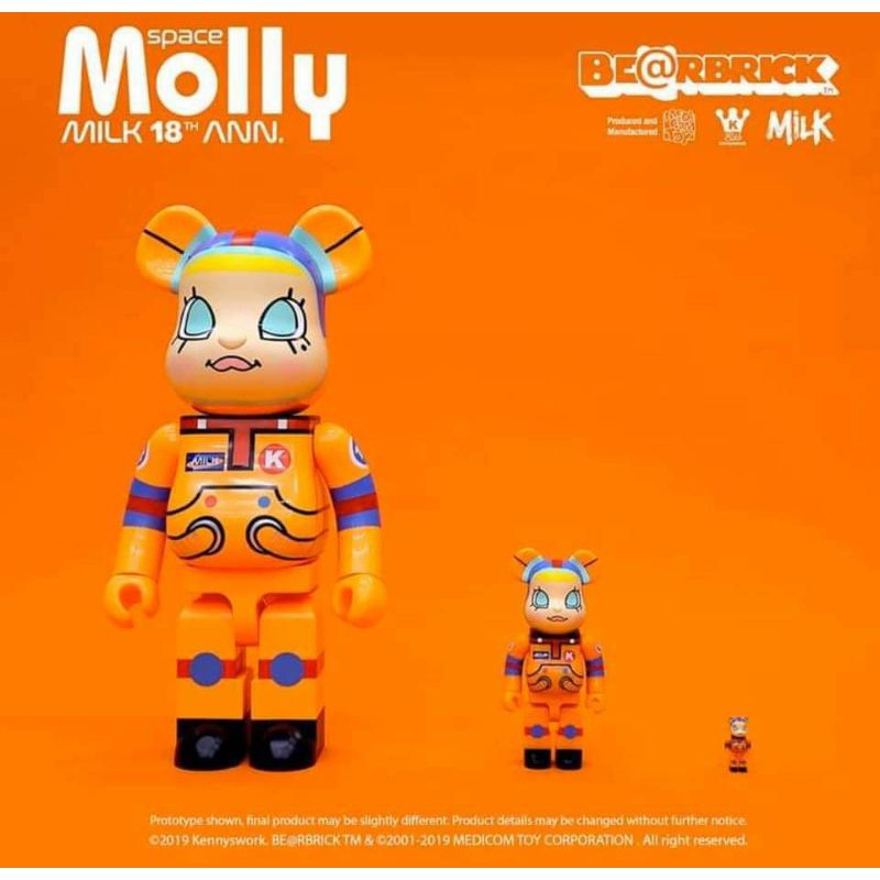 (現貨拆擺) bearbrick be be@rbrick Molly 太空人 宇航員 1000%