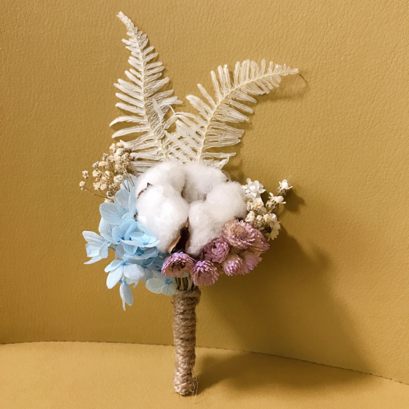 畢業禮物 結婚必備胸花 乾燥花 送禮首選  木棉 繡球 胸花