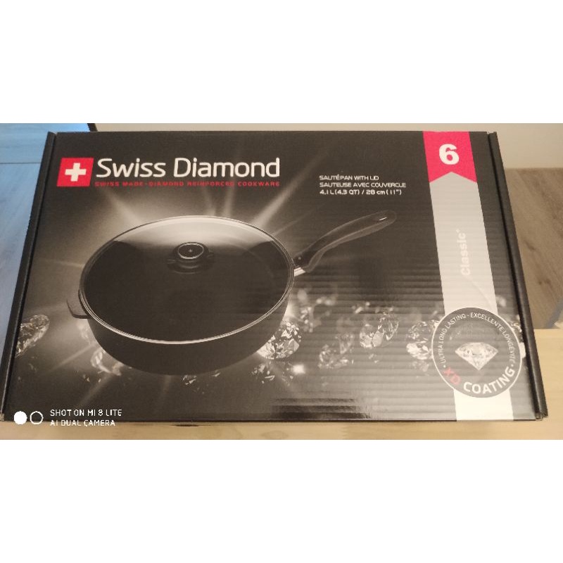 純粹出清📣全新正品Swiss Diamond 瑞仕鑽石鍋 28cm圓形深煎鍋(含蓋)