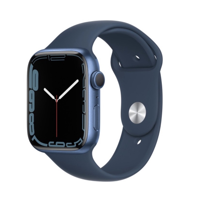 Apple Watch S7 GPS 45mm/藍色鋁金屬錶殼/邃藍色運動型錶帶 現貨