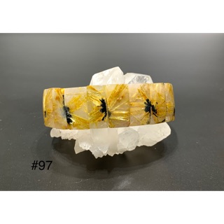 《彩雅寶石精品》太陽花手排-鈦晶手排-太陽對花-太陽花母礦-22mm #97