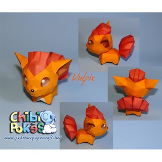 寶可夢_六尾 Q版 立體紙模型 手工DIY 3D 摺紙 折紙 折一折 紙製品 遊戲 動漫 ACG 神奇寶貝