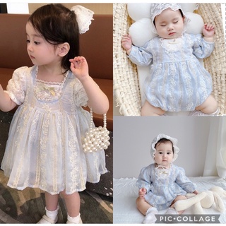 ❤️臺灣現貨❤️女童連衣裙寶寶小洋裝公主裙2021新款夏季洋氣小童週歲生日禮服女童連衣裙 女童禮服嬰幼兒包屁衣