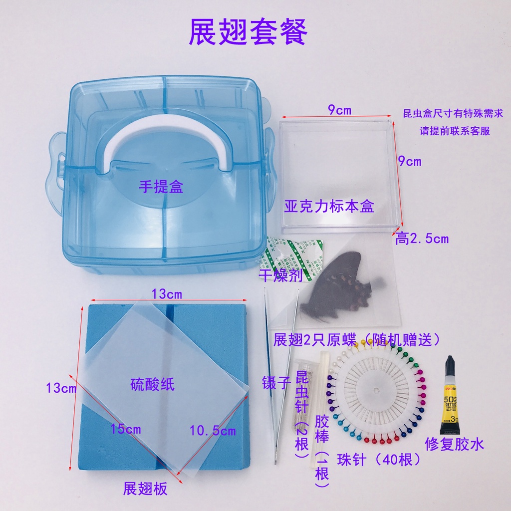 展翅板標本盒昆蟲針蝴蝶昆蟲標本制作材料工具套裝標本針手工diy 蝦皮購物