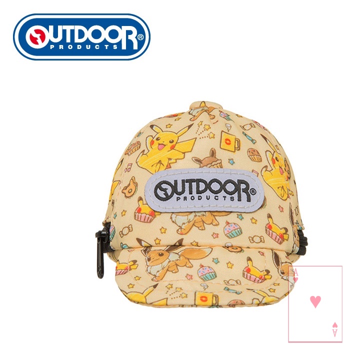 【紅心包包館】OUTDOOR Pokemon聯名款手繪風帽子造型零錢包-奶茶色 ODGO21B11BE 零錢包