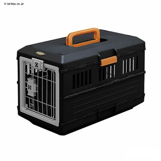 ★Petshop寵物網★日本IRIS 寵物摺疊運輸籠 IR-FC-550 (黑橙)
