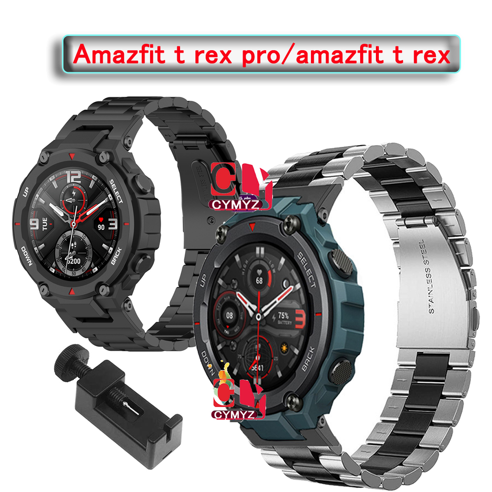 Amazfit t rex pro 錶帶 金屬錶帶 運動腕帶 不銹鋼金屬錶帶 amazfit TREX pro 錶帶
