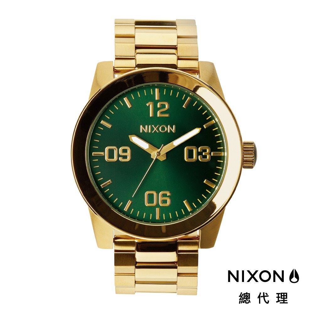 NIXON CORPORAL SS 金綠 熱銷款 型男 穿搭 金錶 男錶 女錶 手錶 A346-1919