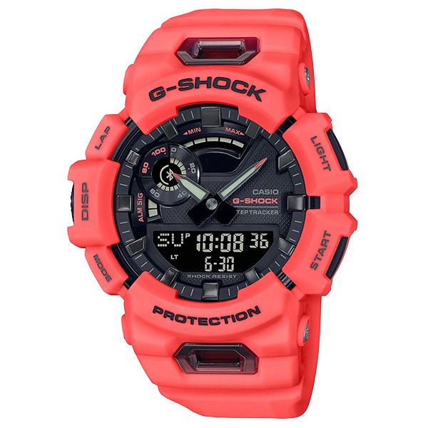 G-SHOCK G-SQUAD 藍牙智慧連結支援自動時間調整、手機通知、步數追蹤雙顯電子錶（橘）_ GBA-900-4A