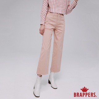 BRAPPERS 女款 Boy friend系列-中腰彈性中寬版褲-粉紅