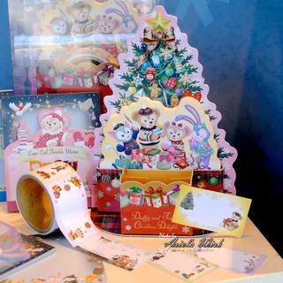 Ariel Wish日本東京迪士尼聖誕節達菲熊Duffy雪莉玫傑拉東尼Stella史黛拉兔兔冬季便條紙紙膠帶禮盒組-絕版