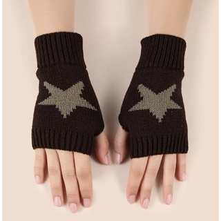 NU🔖美式復古星星針織手套