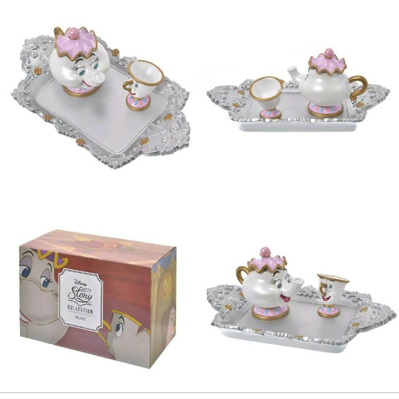 日本代購 迪士尼 美女與野獸 茶壺太太 阿奇 擺飾 飾品盒