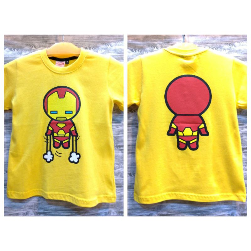 正版授權 鋼鐵人 復仇者聯盟 親子裝 台灣製造 棉100% 黃色 T恤