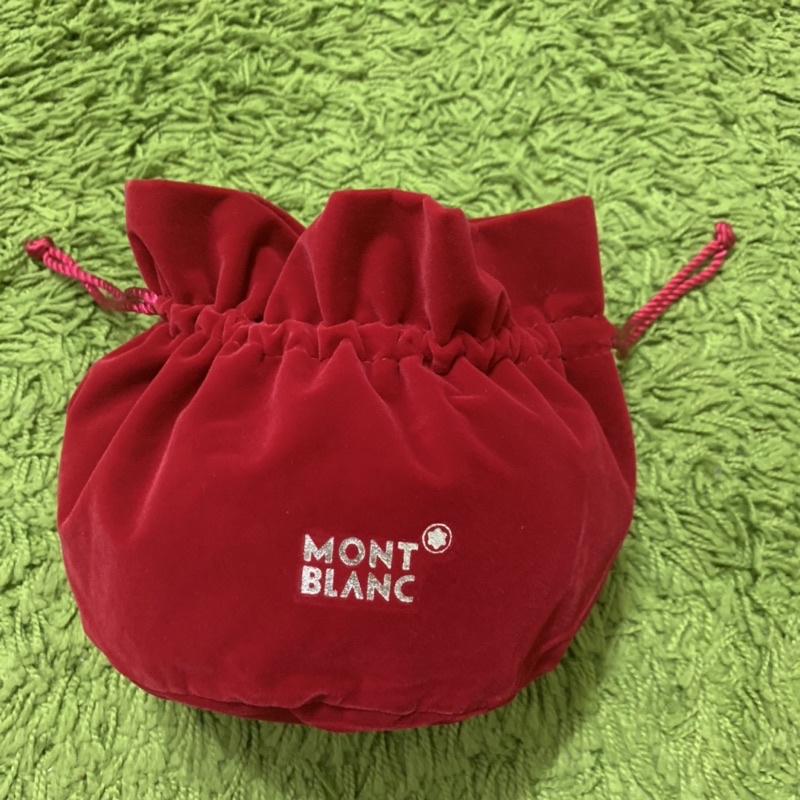 絕版 萬寶龍 Mont blanc  2007 耶誕 限量 墨水的 紅色 絨布 束口 包裝 袋