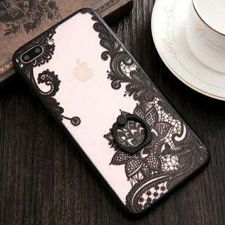 復古浮雕蕾絲花指環支架手機殼 iPhone6/i6plus/i7/i8/i8plus/OPPO A77/R11/F1s