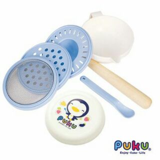 二手 PUKU 幼兒離乳研磨器 藍色企鵝