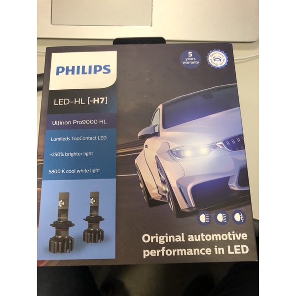 PHILIPS 飛利浦Ultinon Pro9000 LED超亮鑽光頭燈兩入裝(二手公司貨)