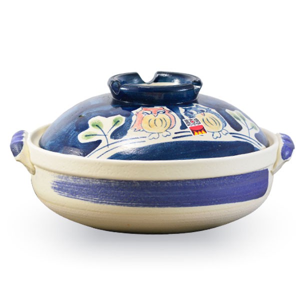 【堯峰陶瓷】日本製萬古燒9號貓頭鷹砂鍋(4-5人適用) 親子鍋 送禮自用|免運|下單就送好禮