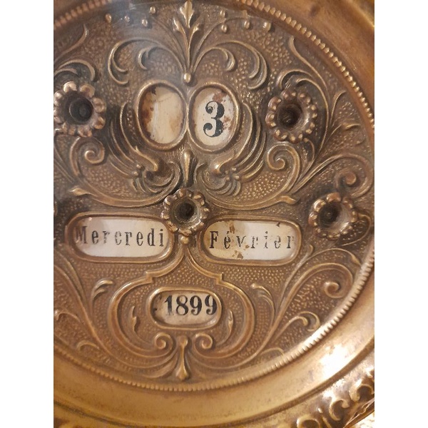 法國古董銅質手動日曆1891～1899年