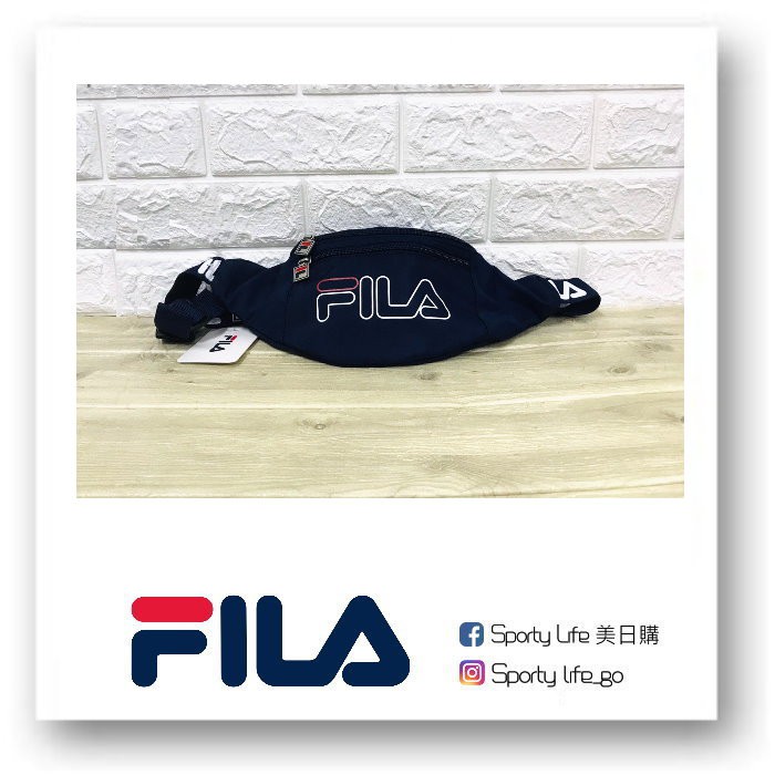 【SL美日購】FILA FNNY PK JAQUARD 腰包 側背包 包包 斜肩包 丈青色 美國代購 LA832410