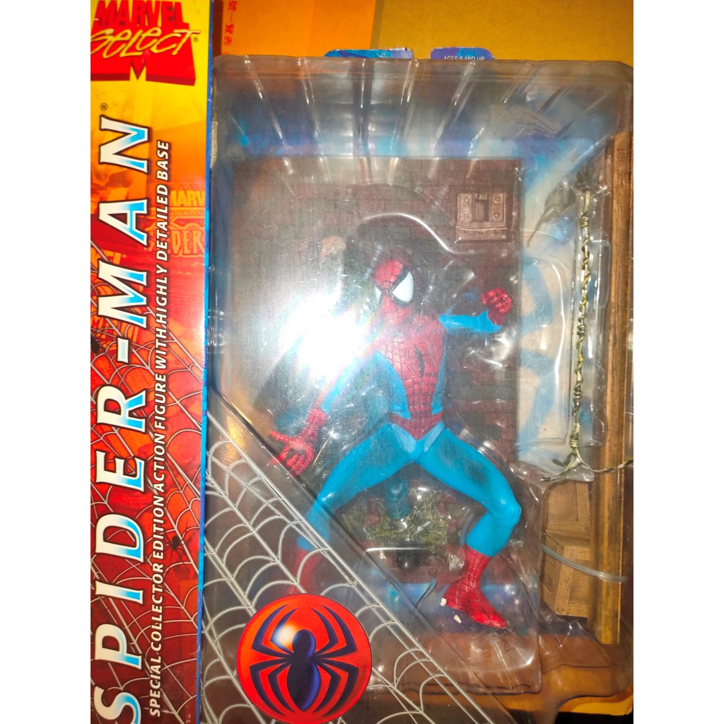 2002 老古董蜘蛛人13公分吊卡 Marvel Diamond Select Spider-Man 場景組人偶