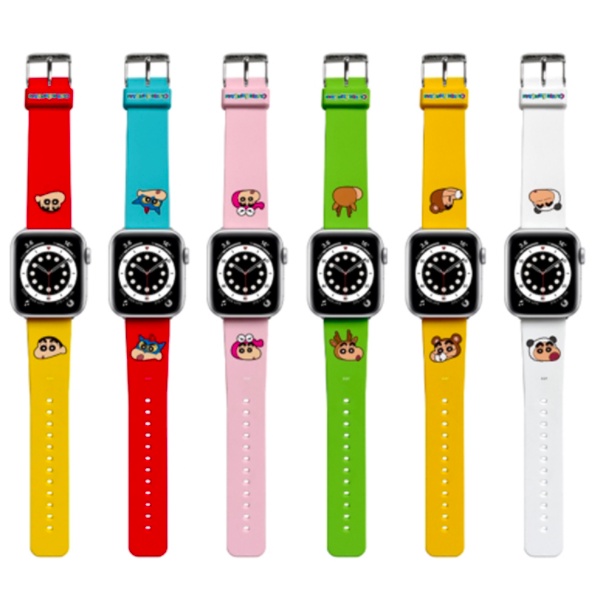 日本正版授權 韓國限定版 蠟筆小新 動漫  apple watch 通用 9 8 7 se 代 防水 矽膠 替換 錶帶