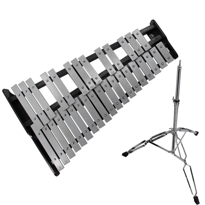現貨 奧爾夫打擊樂器32音鋁板琴鐘琴馬林巴紅木琴敲琴32音帶架紅木琴 蝦皮購物