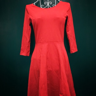 東京帶回 H&M 紅色五分袖洋裝全新