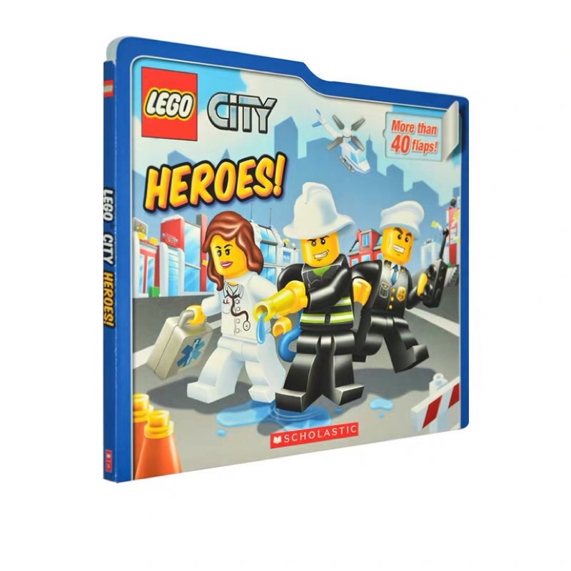 樂高城市系列繪本lego City Heroes 大本紙板翻翻書兒童益智圖畫書英文原版 蝦皮購物