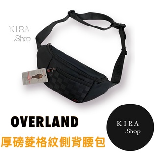 OVERLAND 厚磅菱格紋尼龍側背腰包 胸包 防潑水 男用腰包 尼龍腰包 腰包 外送包 男用包 斜揹包 (現貨)