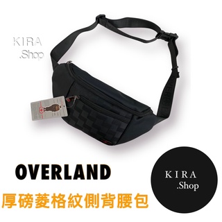 OVERLAND 厚磅菱格紋尼龍側背腰包 胸包 防潑水 男用腰包 尼龍腰包 腰包 外送包 男用包 斜背包 (現貨)