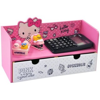《熊兔的店 》特價 正版授權 木製 Hello Kitty 收納盒 桌上收納盒 桌面收納 KT-630023
