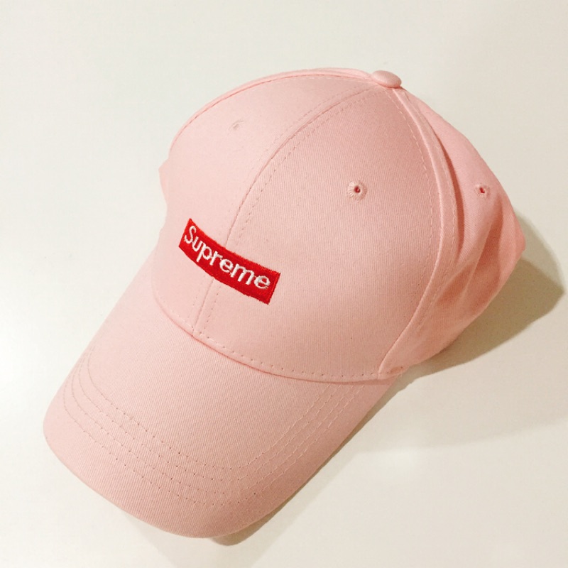 Supreme棒球帽 粉色 編織Logo 遮陽 帽子 老帽 網美