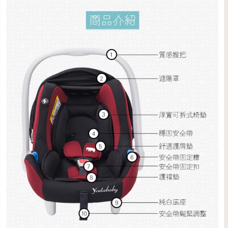YoDa 提籃 安全座椅 搖籃三合一嬰兒提籃式安全座椅