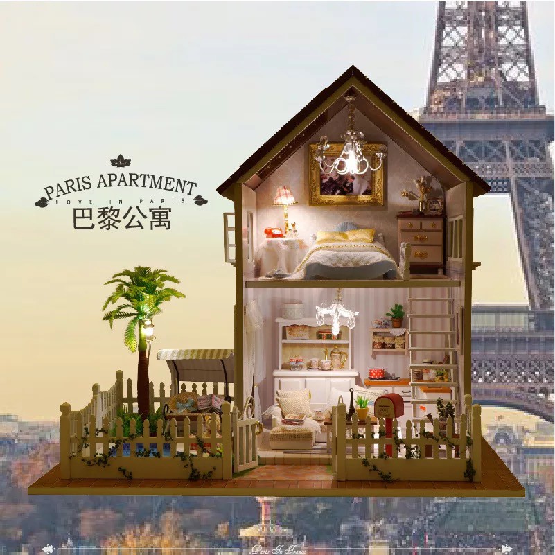 ✼ Highfive ✼ DIY手作屋/袖珍屋/娃娃屋/迷你屋系列-巴黎公寓(生日禮物、情人節禮物、交換禮物)