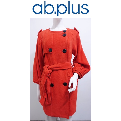 韓國製品牌【ab.plus】辣椒紅 68%羊毛混Alpaca羊駝毛 雙排釦 大衣外套~直購價1490~🍍1/28