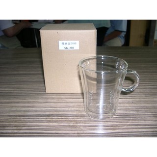 附發票~ 雙層隔熱杯 隔熱耐熱杯 馬克杯【掛耳咖啡專用杯】200ml 玻璃 SK-200 高9公分,杯口直徑8公分
